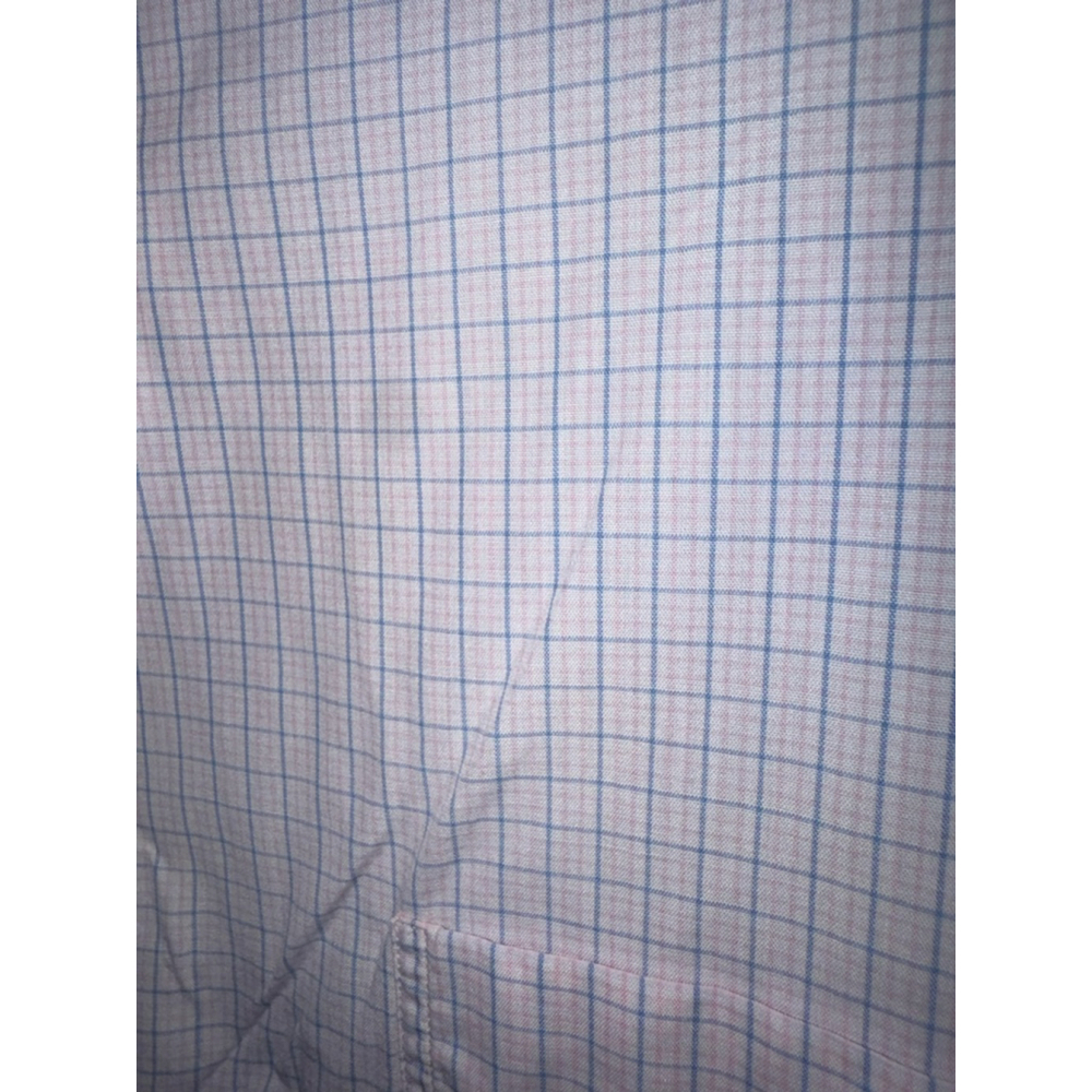 Brioni Cotton Dress Shirt Short Sleeve XL White Pink Blue Plaid Made in Italy - Picture 3 of 11